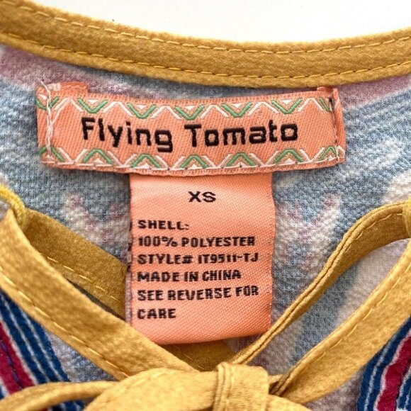 Flying Tomato cold shoulder top with tie at  centre front - Picture 4 of 7